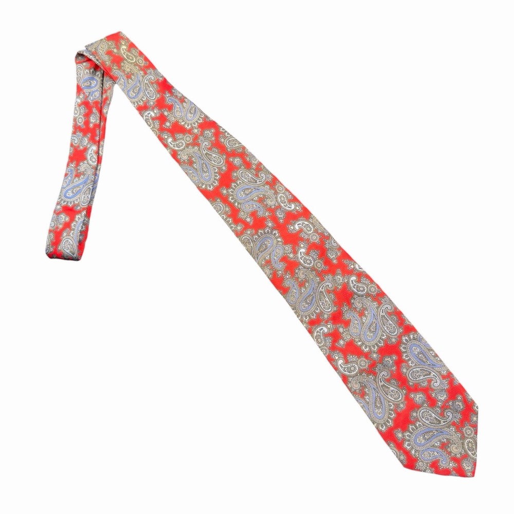 Vintage Mallory &‎ Church London Silk Paisley Red & Black Men's Tie